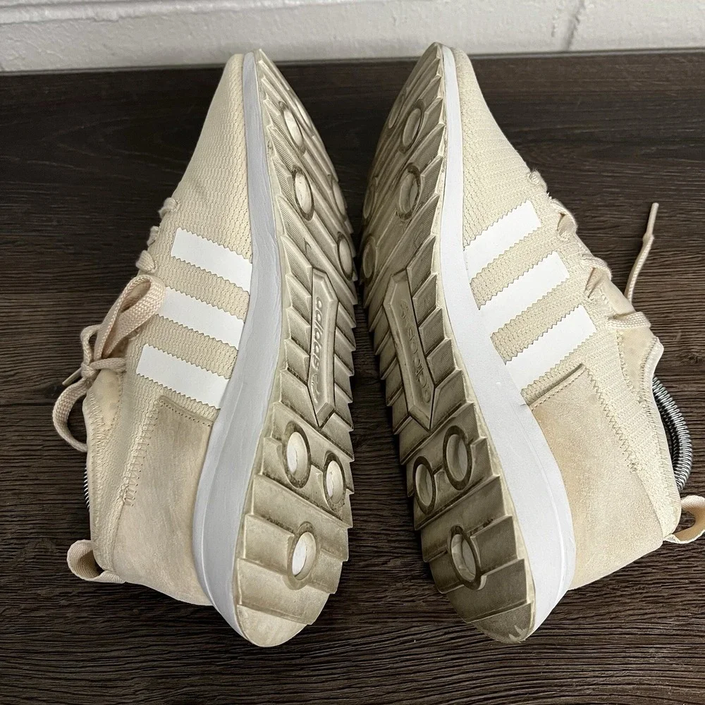 Adidas Womens Originals Flashback Tennis Shoes Beige BY9642 Lace Up Low Top 10 M